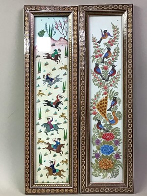 Lot 33 - PAIR OF DECORATIVE CERAMIC PANELS