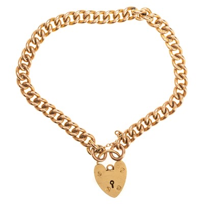 Lot 411 - GOLD CURB LINK BRACELET