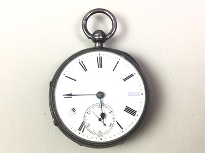 Lot 15 - SILVER CASED OPEN FACE POCKET WATCH