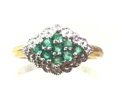 Lot 52 - ART DECO STYLE EMERALD AND DIAMOND RING