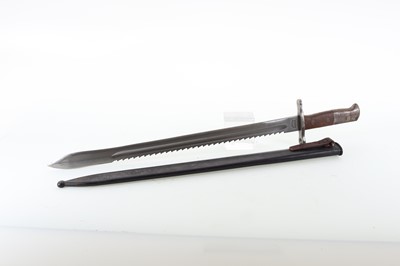 Lot 85 - SWISS PIONEER'S SAW-BACK BAYONET