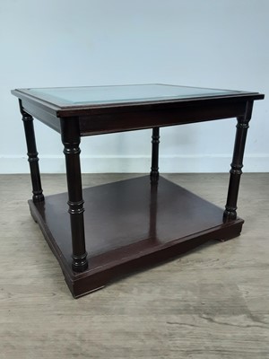 Lot 176 - MAHOGANY SQUARE OCCASIONAL TABLE