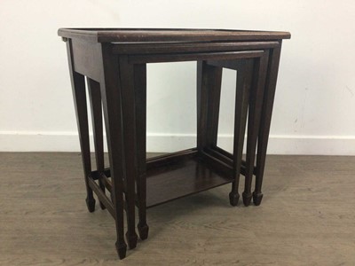 Lot 466 - NEST OF THREE MAHOGANY TABLES