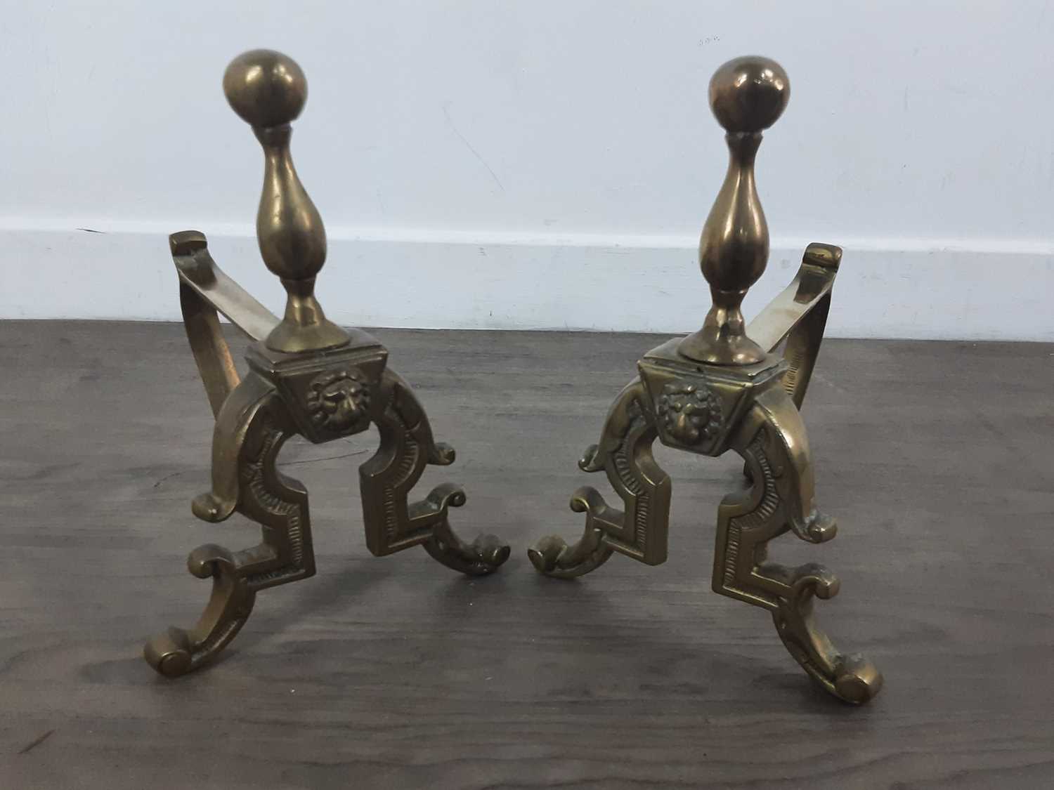 Lot 104 - SET OF BRASS FIRE TOOLS