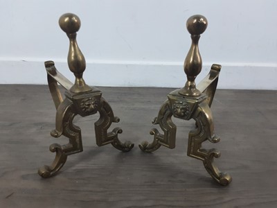 Lot 104 - SET OF BRASS FIRE TOOLS