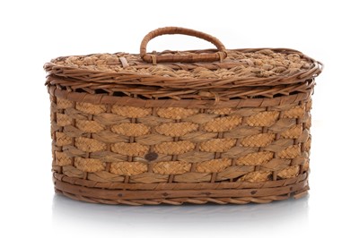 Lot 164 - WICKER BASKET BISCUIT TIN