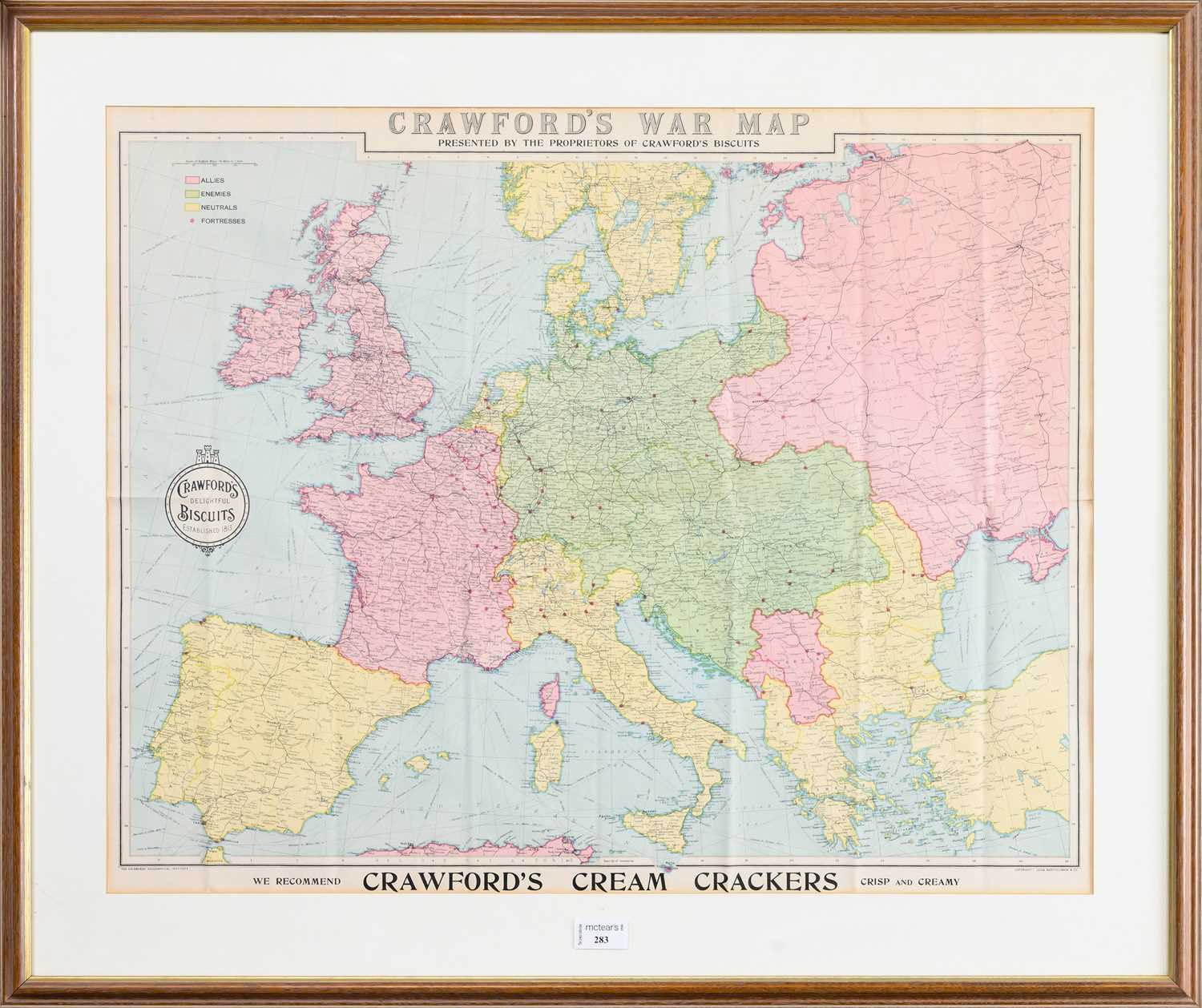 Lot 283 - CRAWFORD'S WAR MAP