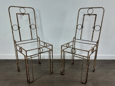 Lot 260 - SET OF FOUR WROUGHT METAL GARDEN SINGLE CHAIRS
