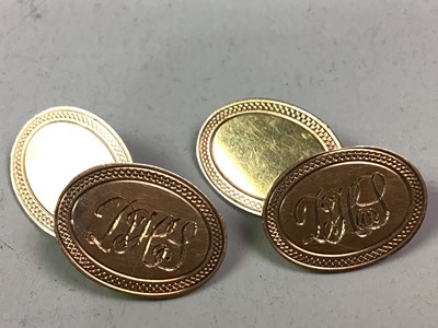Lot 227 - PAIR OF NINE CARAT GOLD CUFFLINKS