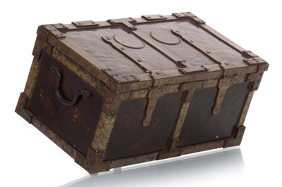 Lot 181 - IRON CHEST BISCUIT TIN