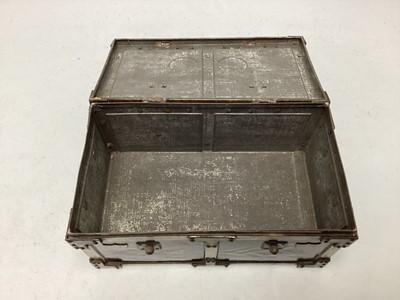 Lot 181 - IRON CHEST BISCUIT TIN