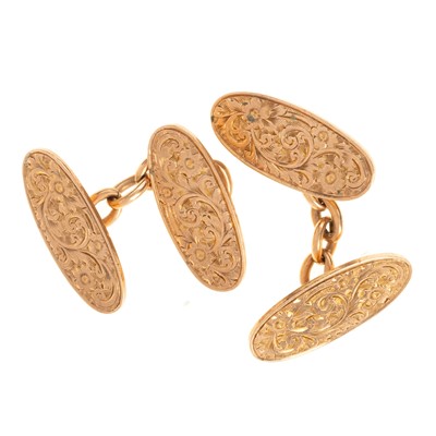 Lot 417 - PAIR OF GOLD CUFF LINKS