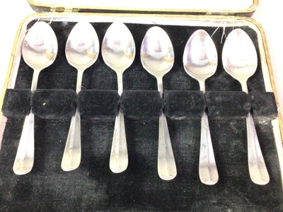 Lot 282 - SET OF SIX SILVER COFFEE SPOONS