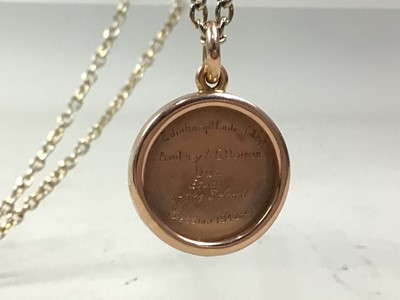 Lot 283 - NINE CARAT GOLD SCHOLASTIC PENDANT