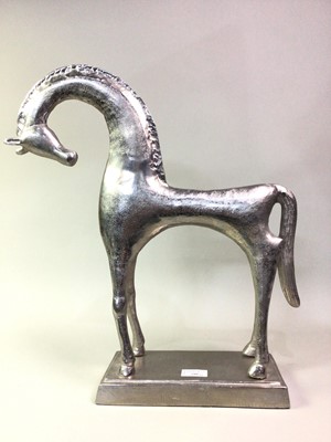 Lot 299 - SILVERED MODEL OF A HORSE