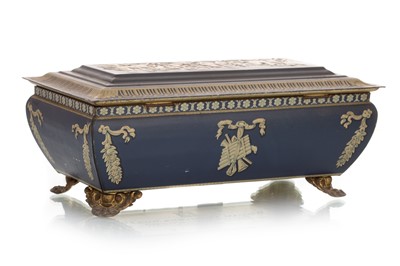 Lot 157 - WEDGWOOD STYLE CASKET BISCUIT TIN