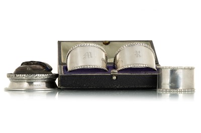 Lot 1241 - PAIR OF SILVER NAPKIN RINGS