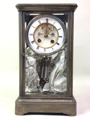 Lot 313 - EDWARDIAN FOUR GLASS MANTLE CLOCK