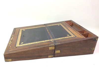 Lot 319 - VICTORIAN MAHOGANY BRASS BOUND LAP DESK