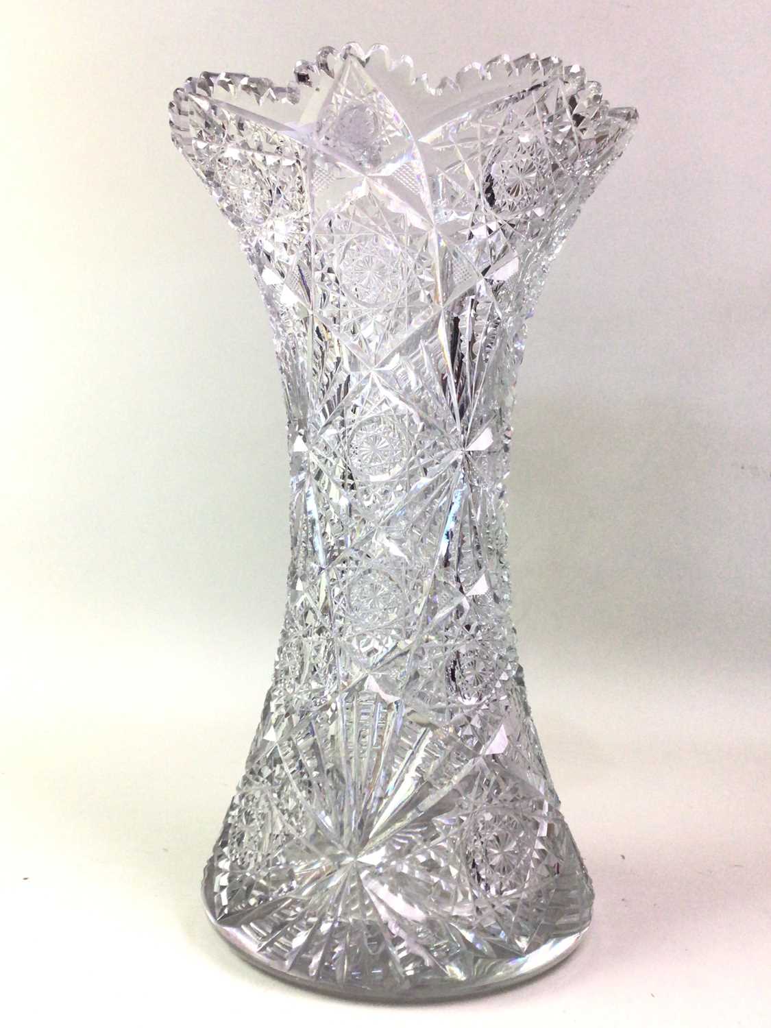 Lot 393 - LARGE CUT CRYSTAL VASE