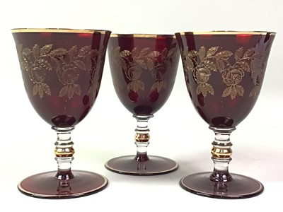 Lot 407 - TWO SETS OF GLASSES