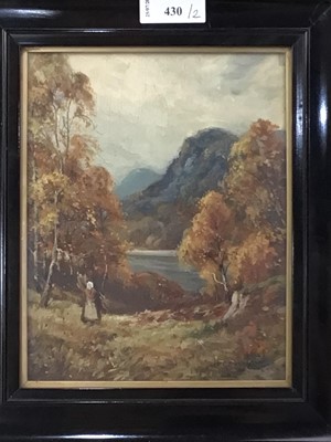 Lot 430 - LANDSCAPE SCENE WITH FIGURE
