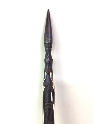 Lot 440 - AFRICAN CARVED WOOD CEREMONIAL SPEAR