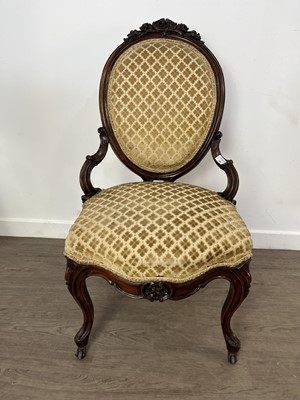 Lot 448 - VICTORIAN DRAWING ROOM CHAIR