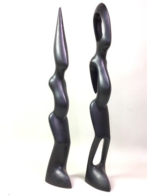 Lot 449 - PAIR OF NIGERIAN WOOD SCULPTURES