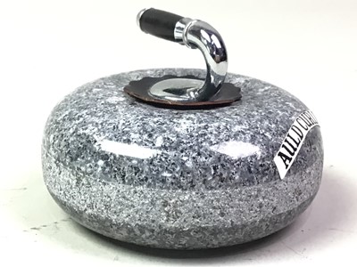 Lot 479 - FOUR CURLING STONE PAPERWEIGHTS