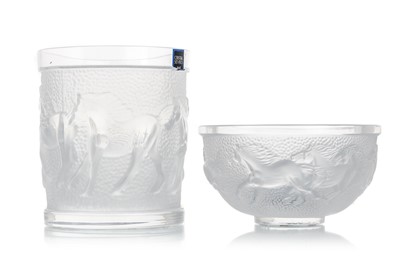 Lot 459 - CRISTAL DE SEVRES, GLASS VASE AND TWO BOWLS