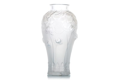 Lot 486 - LALIQUE FRANCE, FROSTED AND CLEAR GLASS VASE