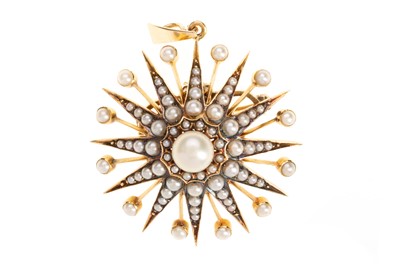 Lot 427 - VICTORIAN SEED PEARL STAR PENDANT