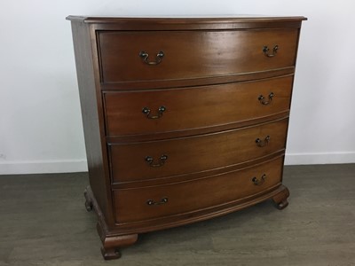 Lot 506 - REPRODUCTION MAHOGANY BOW FRONT CHEST DRAWERS