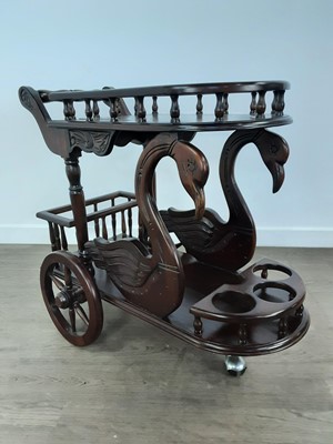 Lot 504 - PAIR OF MAHOGANY FINISHED DRINKS TROLLIES