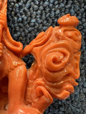 Lot 1270 - THREE CHINESE CORAL CARVINGS
