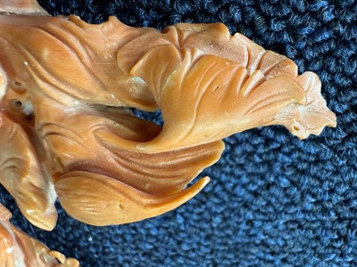 Lot 1270 - THREE CHINESE CORAL CARVINGS