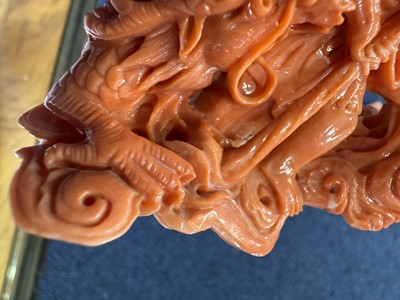 Lot 1270 - THREE CHINESE CORAL CARVINGS