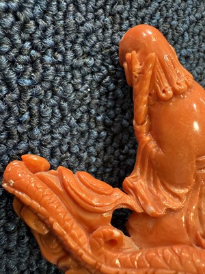 Lot 1270 - THREE CHINESE CORAL CARVINGS