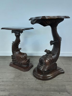 Lot 503 - PAIR OF MAHOGANY PEDESTAL TABLES