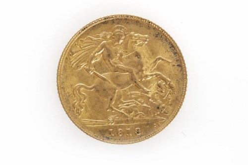 Lot 522 - GOLD HALF SOVEREIGN DATED 1918