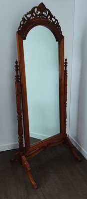 Lot 547 - ORNATE REPRODUCTION CHEVAL MIRROR