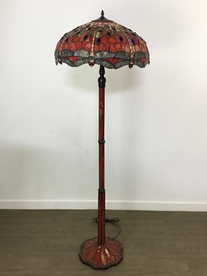 Lot 468 - PAIR OF TIFFANY STYLE FLOOR LAMPS