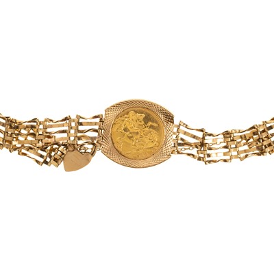 Lot 18 - ELIZABETH II GOLD HALF SOVEREIGN BRACELET