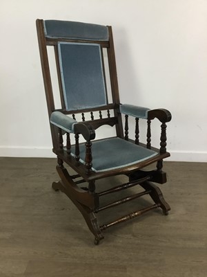 Lot 607 - AMERICAN WALNUT ROCKING CHAIR