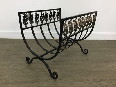 Lot 650 - WROUGHT METAL LOG BASKET