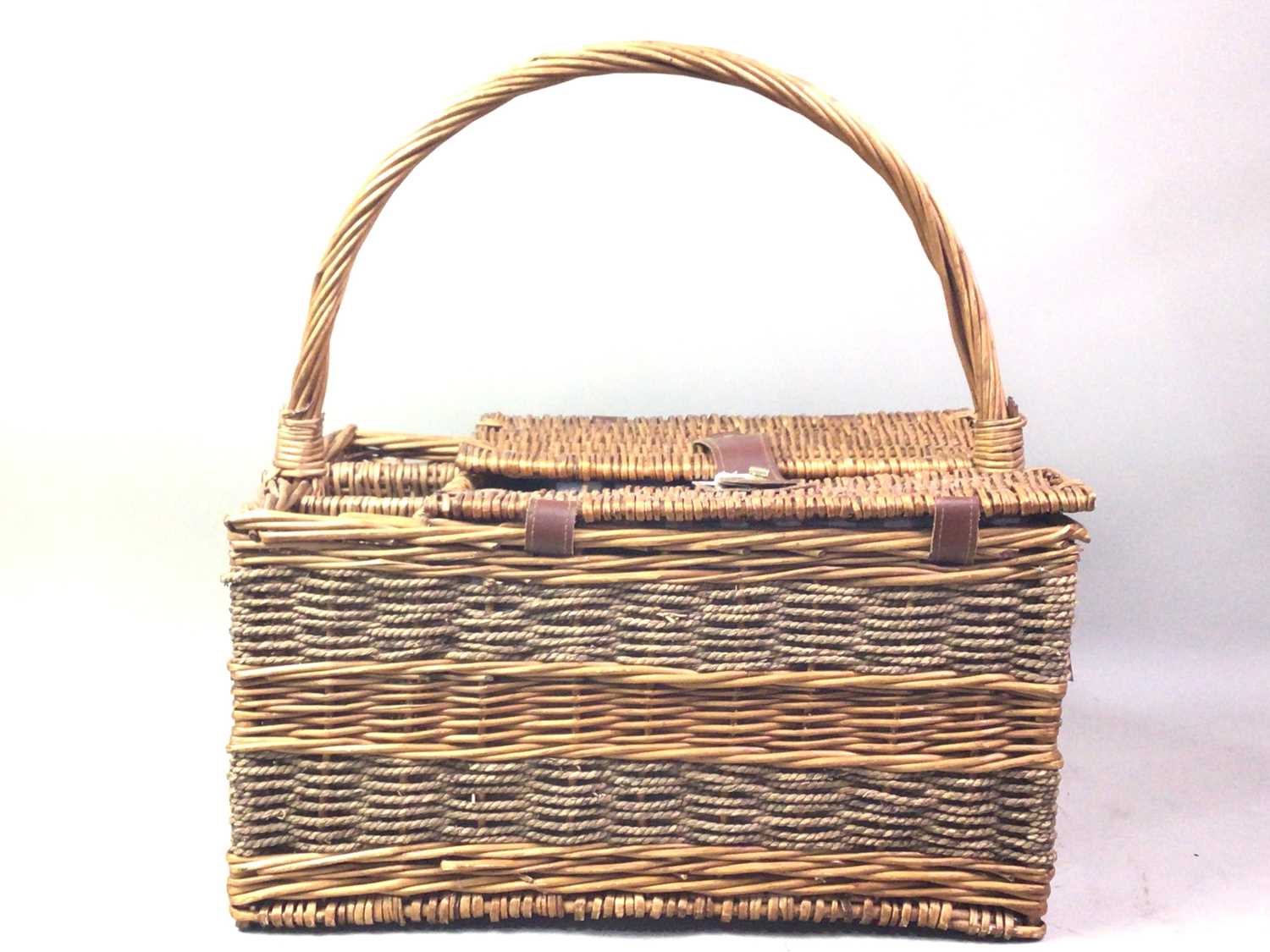 Lot 655 - FOUR WICKER PICNIC BASKETS AND HAMPERS