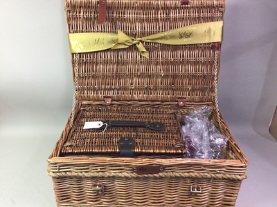 Lot 655 - FOUR WICKER PICNIC BASKETS AND HAMPERS