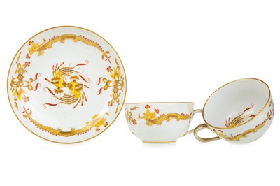 Lot 1265 - TWO MEISSEN CUPS AND ONE SAUCER