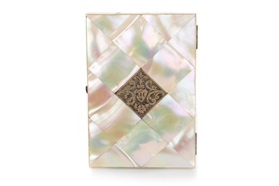 Lot 1268 - VICTORIAN MOTHER OF PEARL CARD CASE